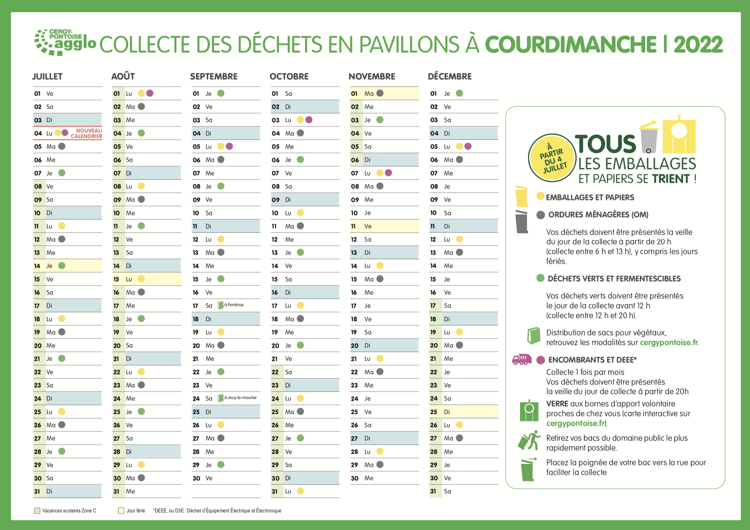 Calendrier de collecte 2022