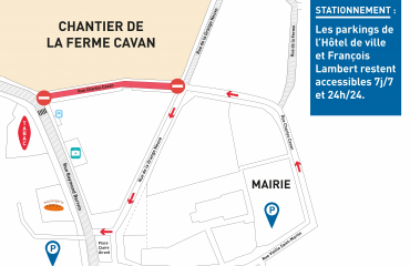 Schéma circulation travaux Ferme Cavan
