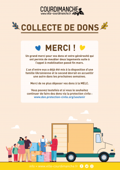 Collecte de dons - Merci