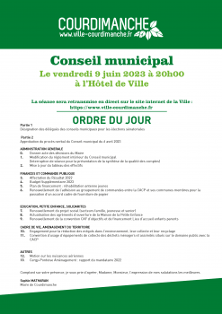 Conseil municipal vendredi 9 juin