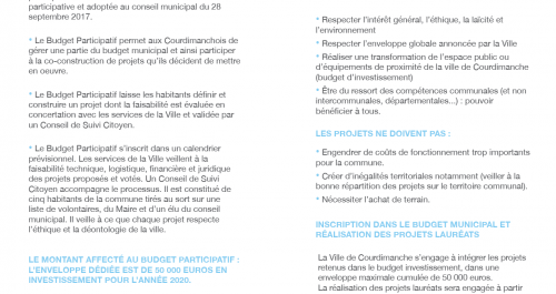 Règlement du budget participatif